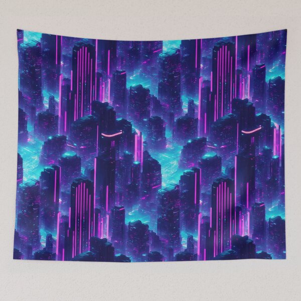 Item preview, Cityscape with neon lights designed and sold by CoolPixels.