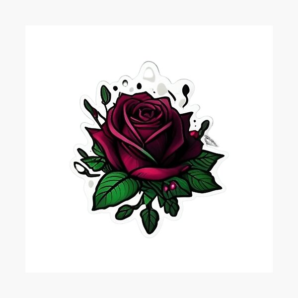 Item preview, beutiful rose sticker designed and sold by Tape2Sticker.