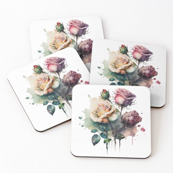 Item preview, Dark Watercolor Roses with Dripping Splatters designed and sold by StephanieWard.
