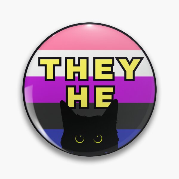 Item preview, Void Cat Genderfluid They/He Pronouns designed and sold by Furia LGBTQ+ Accessories.