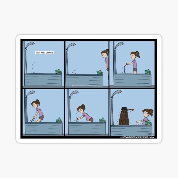 Hair and drains [comic] Sticker