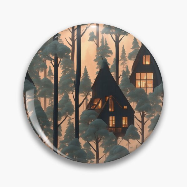 Artikelvorschau, Gemütliche Hütte im Wald, hohe Bäume entworfen und verkauft von CoolPixels.