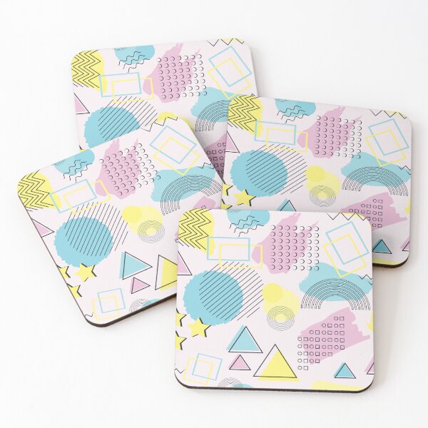 Item preview, 80s Memphis style pattern pink background pastels designed and sold by Colorblizz.