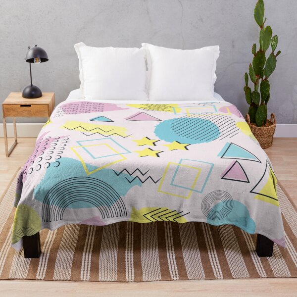 Item preview, 80s Memphis style pattern pink background pastels designed and sold by Colorblizz.