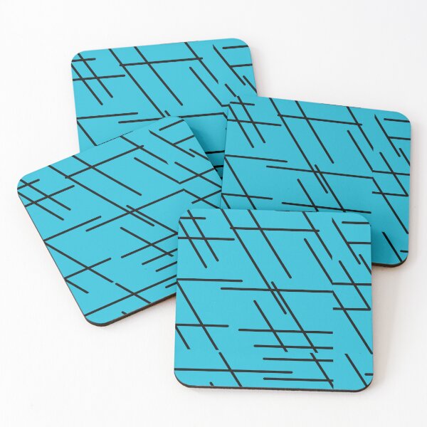 Item preview, Geometric Diagonal Triangular Lines Teal Blue designed and sold by awsomepatterns.