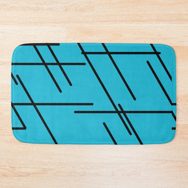 Item preview, Geometric Diagonal Triangular Lines Teal Blue designed and sold by awsomepatterns.