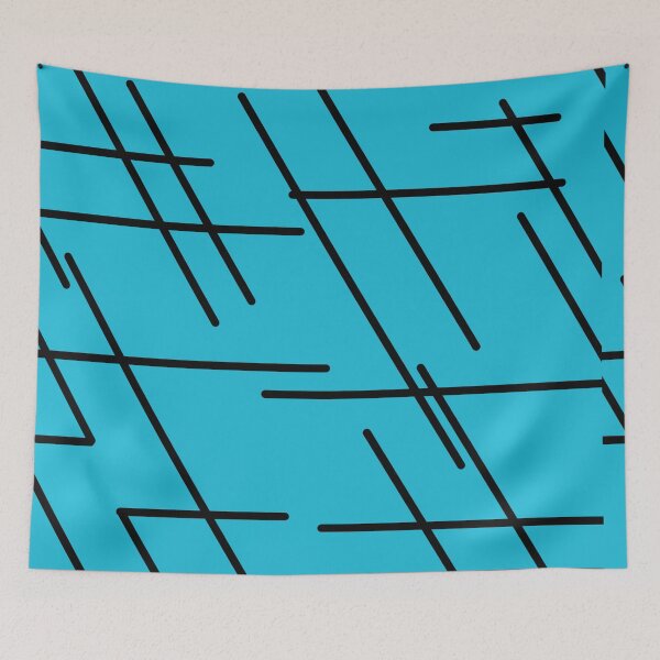 Item preview, Geometric Diagonal Triangular Lines Teal Blue designed and sold by awsomepatterns.