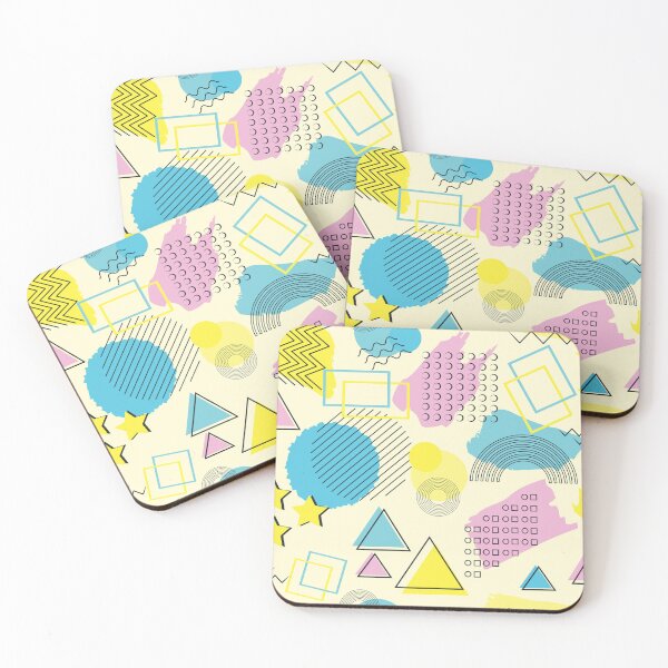 Item preview, 80s Memphis style pattern yellow background pastels designed and sold by Colorblizz.