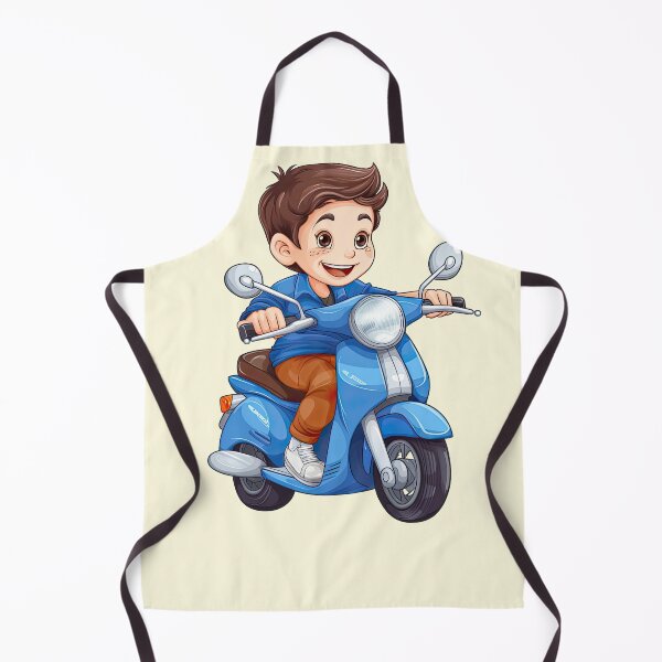 Item preview, Teenage Boy Riding a Blue Scooter (off white like background) designed and sold by TheTrendsDesk.