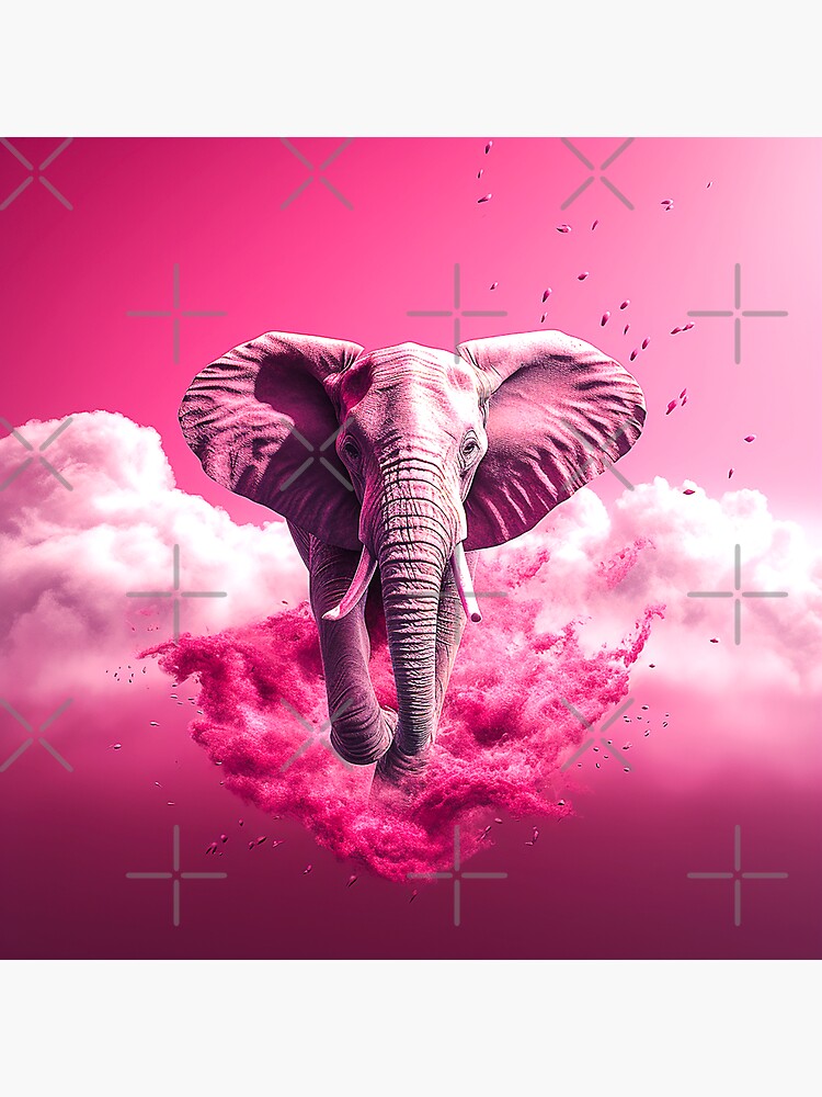 色々な 【原画】Pink elephant【アクリル 手描き アナログ】 アート 