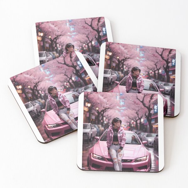 Item preview, Nissan Silvia S13 Japan Anime Pink Car Silvia S13 Cute Kawaii designed and sold by Chemikal1993.