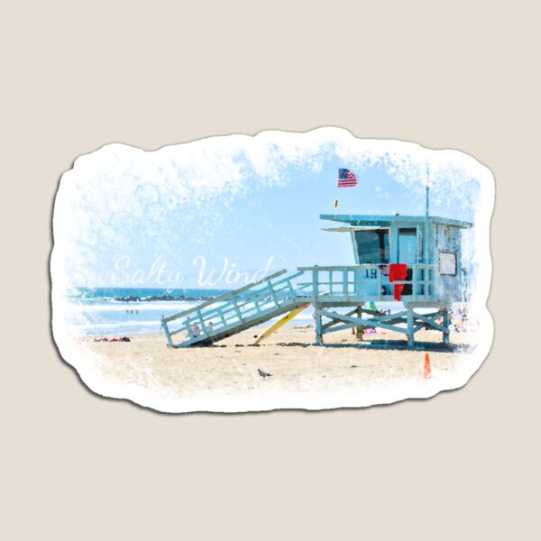 Aperçu de l'œuvre Aquarelle tour de sauveteur sur la plage créée et vendue par SweetSaltyWind.