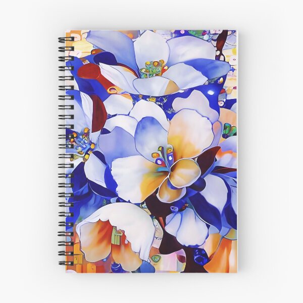 Item preview, Floral in Blue and Sienna  designed and sold by Dana Roper.