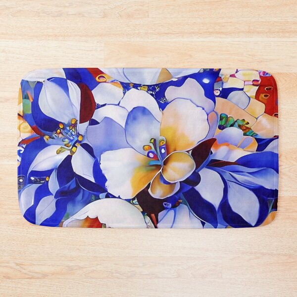 Item preview, Floral in Blue and Sienna  designed and sold by Dana Roper.