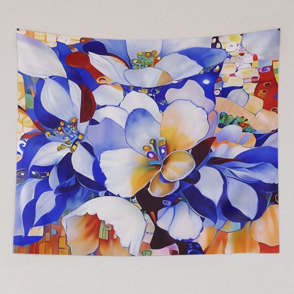 Item preview, Floral in Blue and Sienna  designed and sold by Dana Roper.