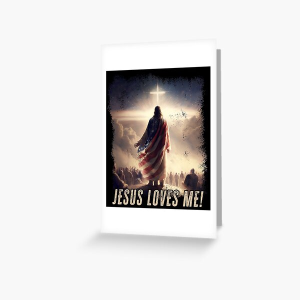 Item preview, Jesus Loves Me Patriotic Christian US Flag designed and sold by NoLimit-Merica.