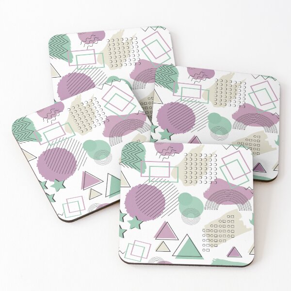 Item preview, 80s Memphis style pattern teal aubergine beige designed and sold by Colorblizz.
