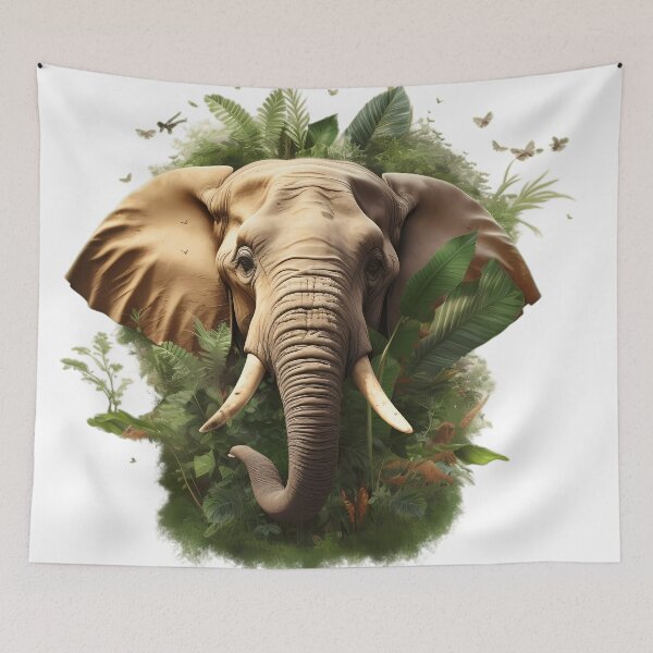 Item preview, "Wild Jungle Elephant" designed and sold by Art-Vortex-fr.