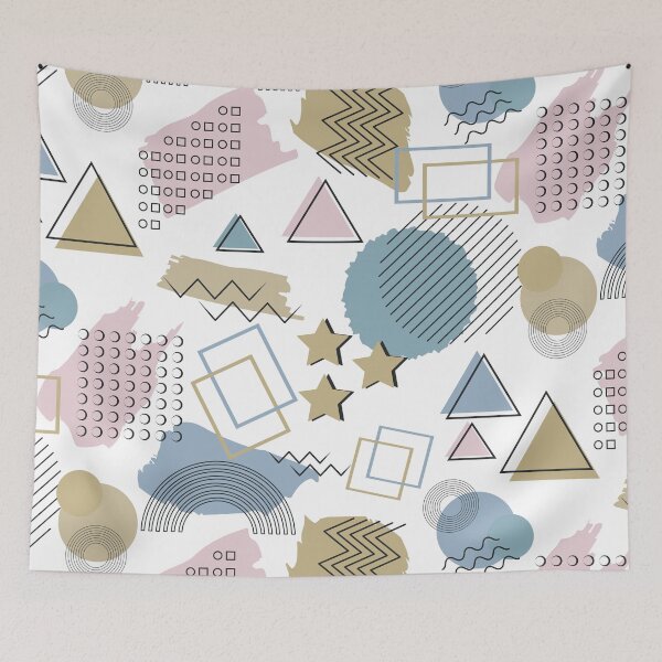 Item preview, 80s Memphis style pattern blue brown pink designed and sold by Colorblizz.