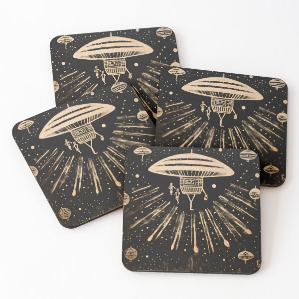 Item preview, UFO and Aliens in Night Sky Space Mural designed and sold by Je-we.