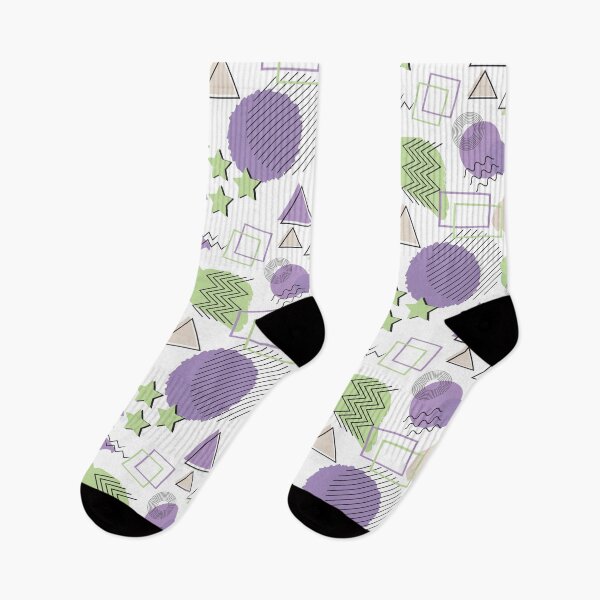 Item preview, 80s Memphis style pattern green purple designed and sold by Colorblizz.