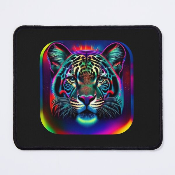 Item preview, Jaguar of the Brazilian Fauna Face in Colorful Neon designed and sold by Animalissima.