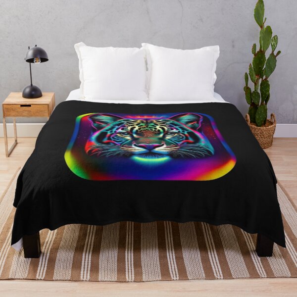 Item preview, Jaguar of the Brazilian Fauna Face in Colorful Neon designed and sold by Animalissima.