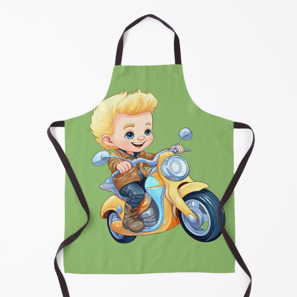Item preview, Teenage Boy Riding a Yellow Scooter (green background) designed and sold by TheTrendsDesk.
