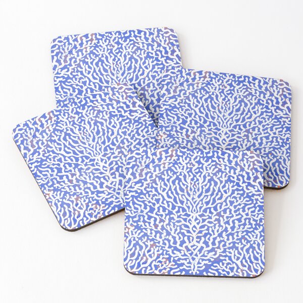 Item preview, cobalt blue watercolor coral reef pattern- Frutti di mare collection - abstract texture designed and sold by RenattaZare.