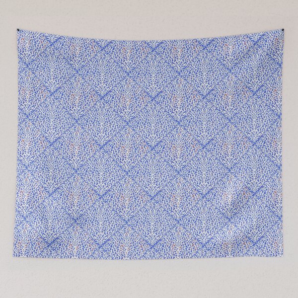 Item preview, cobalt blue watercolor coral reef pattern- Frutti di mare collection - abstract texture designed and sold by RenattaZare.