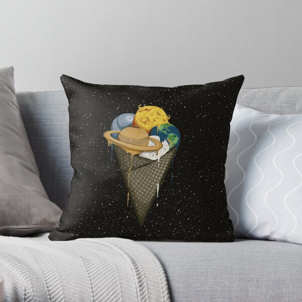 Galactic Ice Cream Throw Pillow