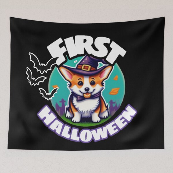 Artikelvorschau, Corgis erstes Halloween entworfen und verkauft von Roxburylane.