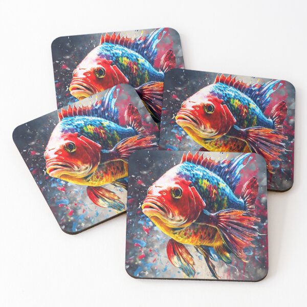 Item preview, The vibrant hues of the Siamese Cichlid fish burst forth in a color splash, creating a mesmerizing aquatic artwork that captures the essence of underwater beauty. designed and sold by Best-Art-32.