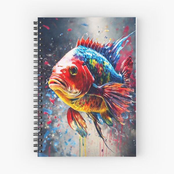 Item preview, The vibrant hues of the Siamese Cichlid fish burst forth in a color splash, creating a mesmerizing aquatic artwork that captures the essence of underwater beauty. designed and sold by Best-Art-32.