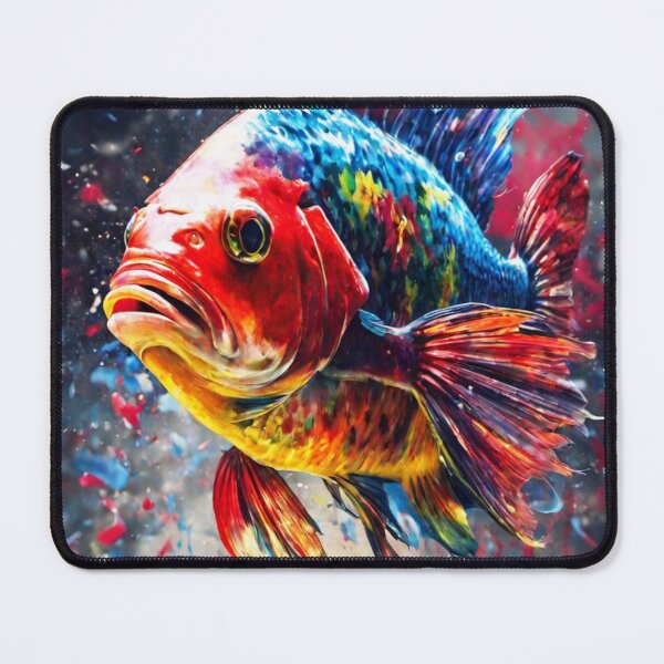 Item preview, The vibrant hues of the Siamese Cichlid fish burst forth in a color splash, creating a mesmerizing aquatic artwork that captures the essence of underwater beauty. designed and sold by Best-Art-32.