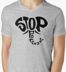 Stop Poaching Elephant: Black Men's V-Neck T-Shirt