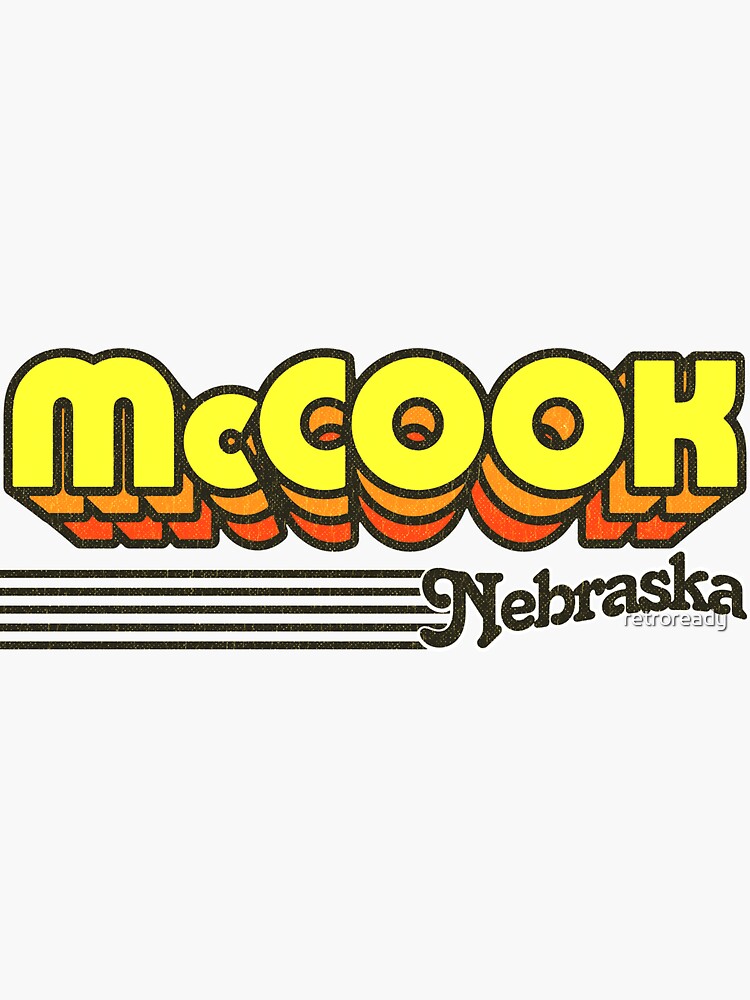 "McCook, Nebraska Retro Stripes" Sticker for Sale by retroready