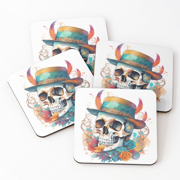 Artikelvorschau, Skull design, Multicolor watercolor skull pattern entworfen und verkauft von oyonni design.