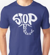 Stop Poaching Elephant: White Unisex T-Shirt
