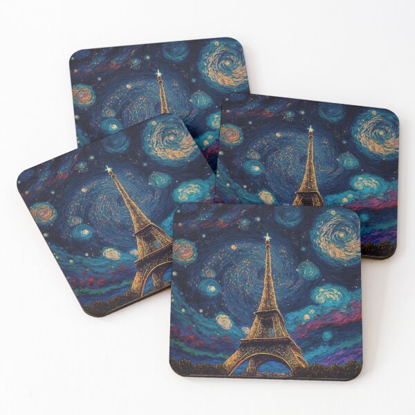 Item preview, Eiffel Tower in the Dark Night - Paris Cityscape Art Print designed and sold by JojoArtEvo.