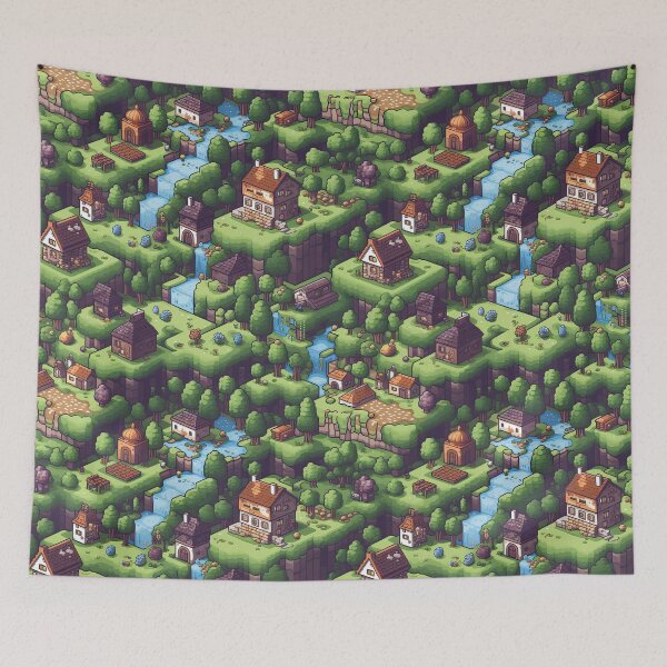 Item preview, Pixel Art Valley Map designed and sold by WartonnoArt.