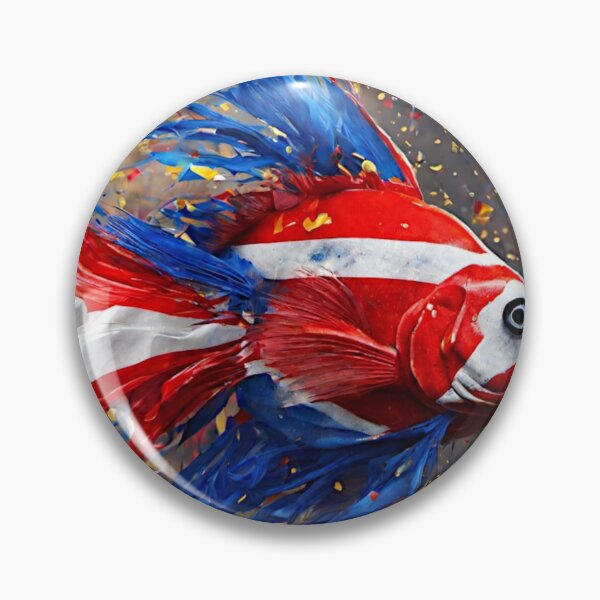 Item preview, The artwork beautifully captures the vibrant hues of a Siamese Fighting Fish in a mesmerizing color splash, turning the aquatic world into a palette of vivid blues, fiery reds, and iridescent greens. designed and sold by Best-Art-32.