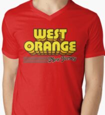 West Orange, New Jersey | Retro Stripes Men's V-Neck T-Shirt