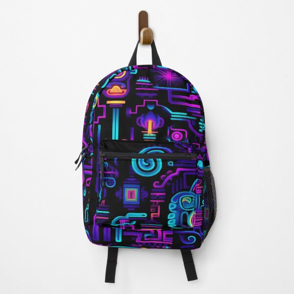 Item preview, Blacklight mexican Huichol art onix Poster designed and sold by Atelier-Arcano.