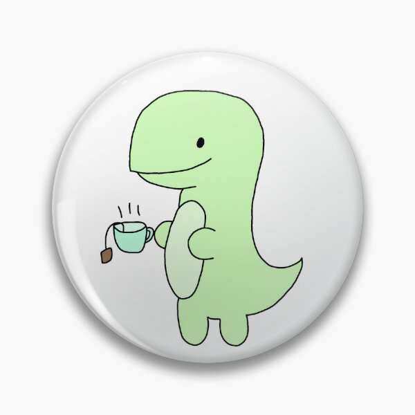 Item preview, Cute dinosaur drinking tea designed and sold by VIB3YTHINGS.