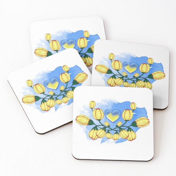 Item preview, Yellow flowers and yellow-blue heart. Ukraine designed and sold by KateQR.