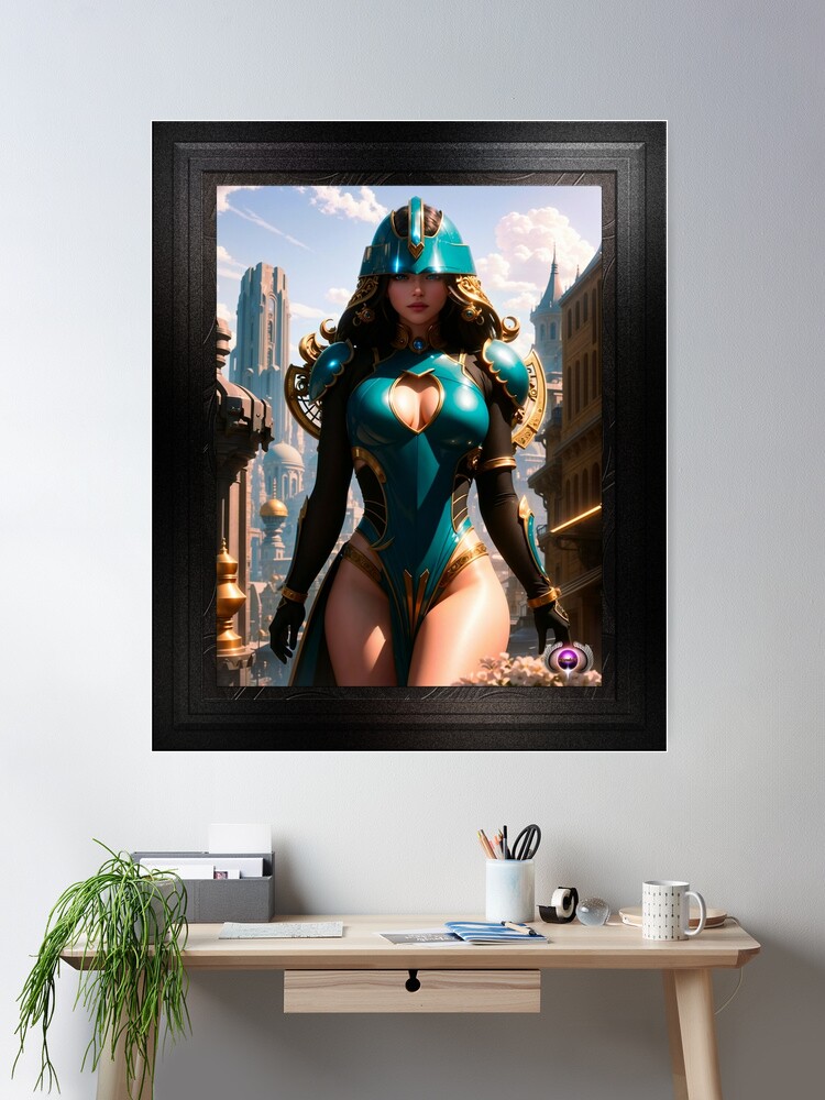 The Mesmerizing Cadet Yacina Astranaetus Captivating Fantasy AI Concept Art by Xzendor7 Wall Decor Poster