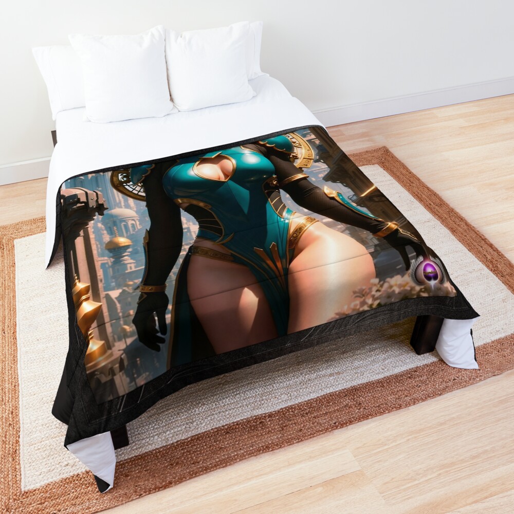 The Mesmerizing Cadet Yacina Astranaetus Captivating Fantasy AI Concept Art by Xzendor7 Decorative Comforter