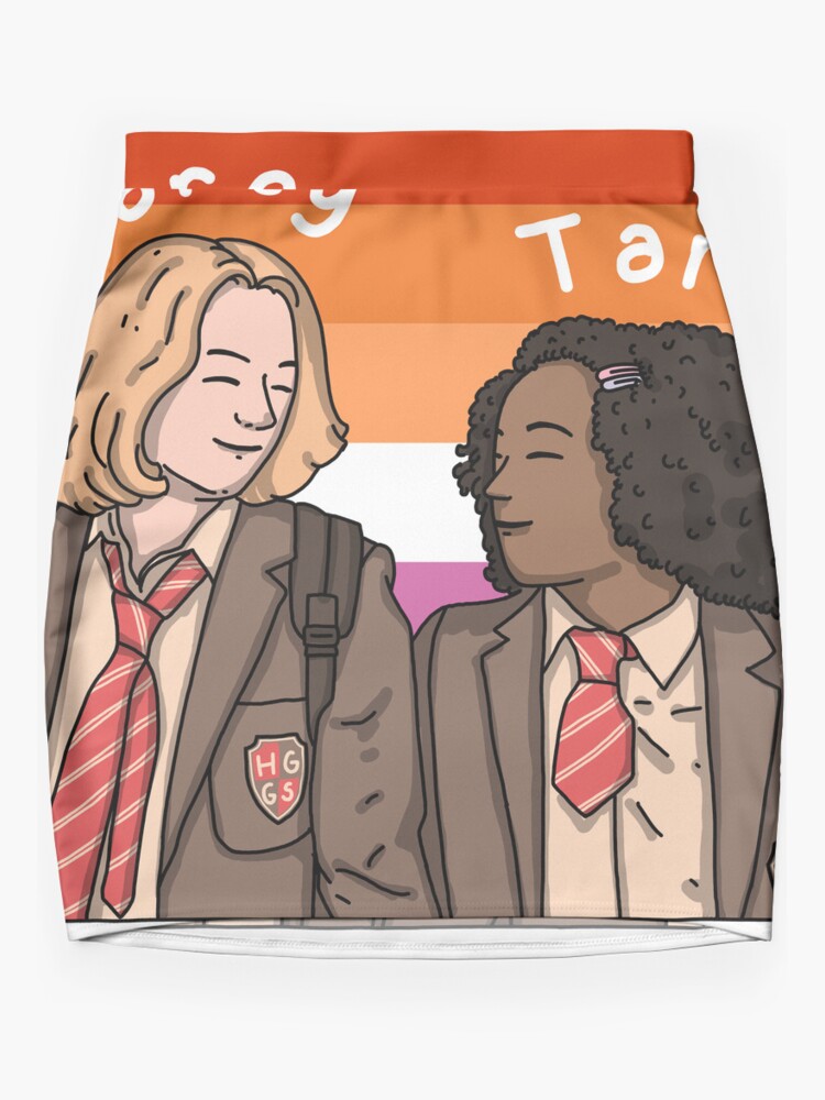 Thumbnail 3 of 4, Mini Skirt, Heartstopper Darcy And Tara With Lesbian Pride Flag designed and sold by forbetterworld.