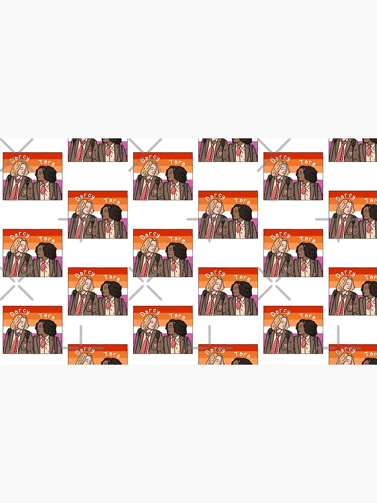 Thumbnail 6 of 6, Pet Bandana, Heartstopper Darcy And Tara With Lesbian Pride Flag designed and sold by forbetterworld.